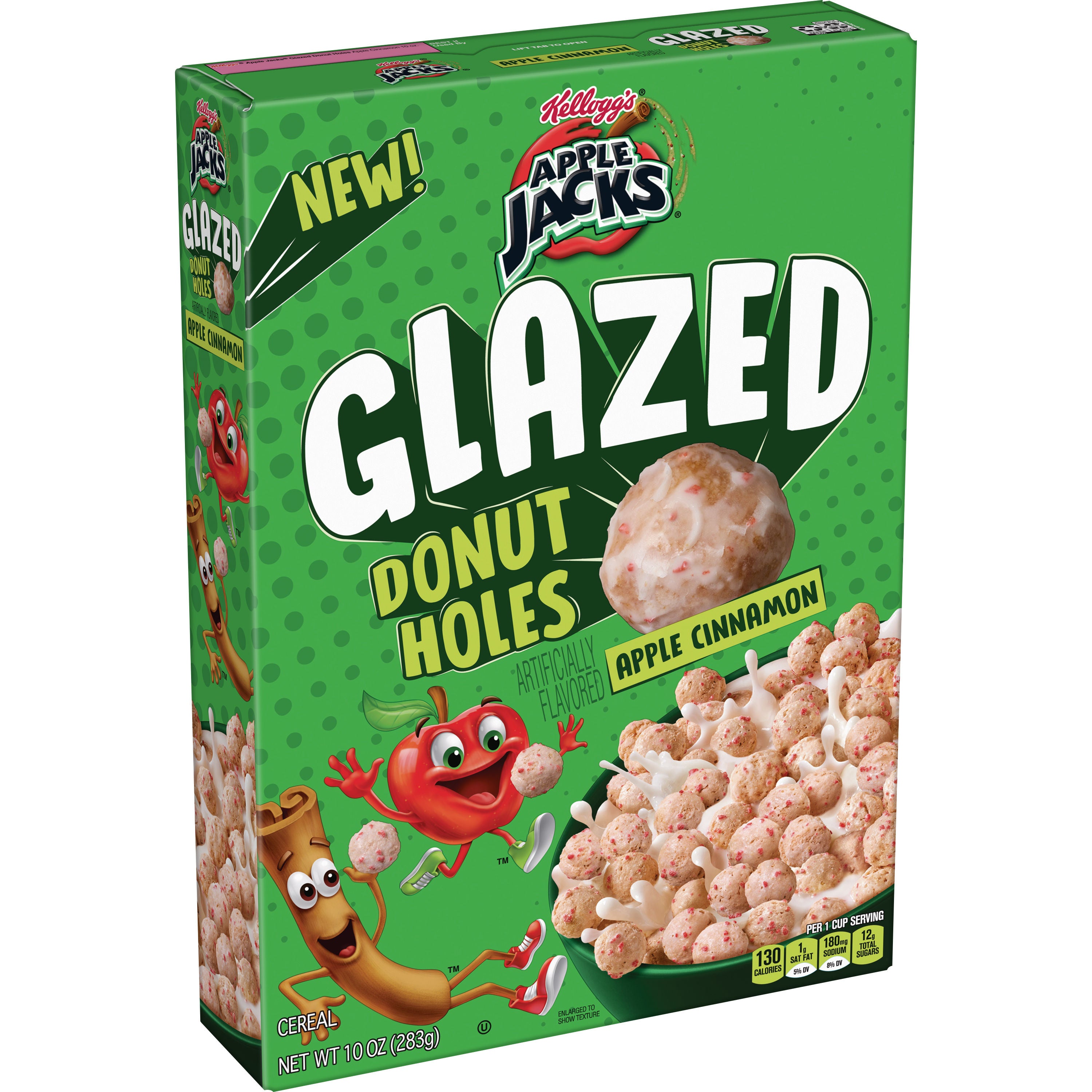 Kellogg's Apple Jacks Glazed Donut Holes Breakfast Cereal, Kids Cereal, Family Breakfast, Family Size, Apple Cinnamon