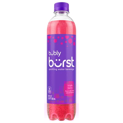 bubly burst Sparkling Water Beverage Triple Berry 16.9 fl oz Bottles