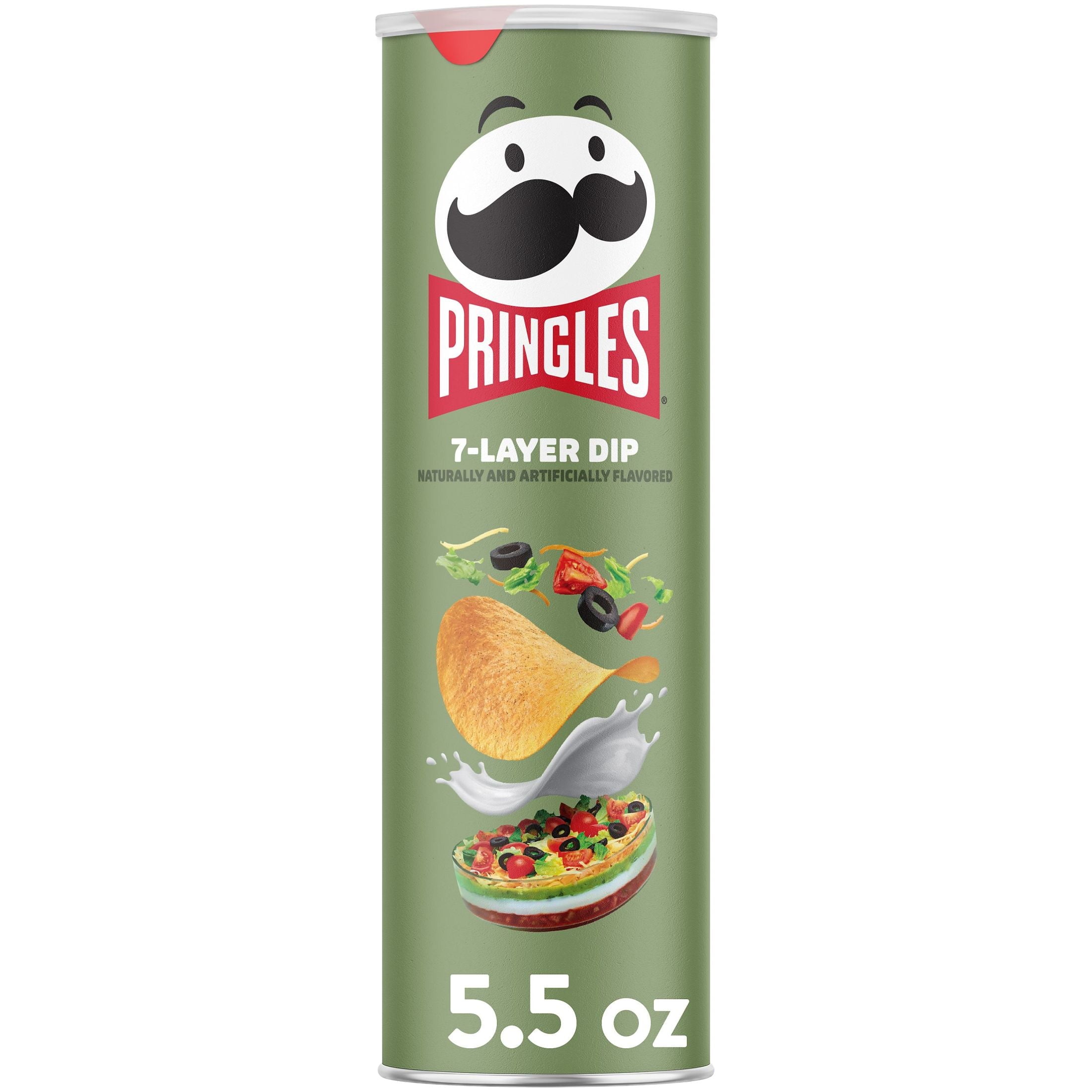 Pringles Potato Crisps Chips, Lunch Snacks, On-The-Go Snacks, 7-Layer Dip