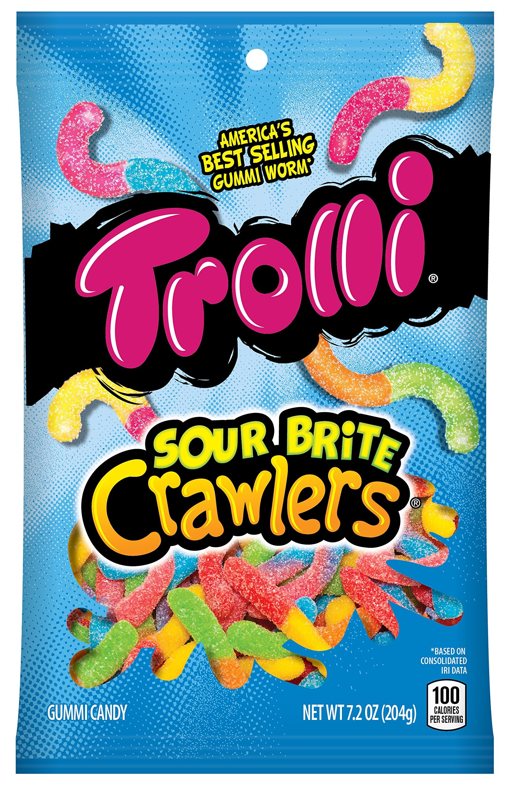 Trolli Sour Brite Crawlers Gummy Worms Ounce