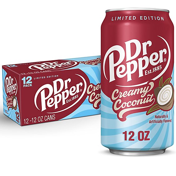 Dr Pepper Creamy Coconut Soda, 12 fl oz Cans