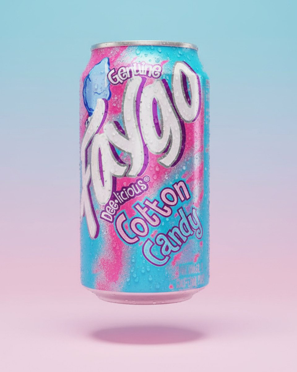 Faygo Soda Cotton Candy Pop Cans Made in Detroit Lot of 4