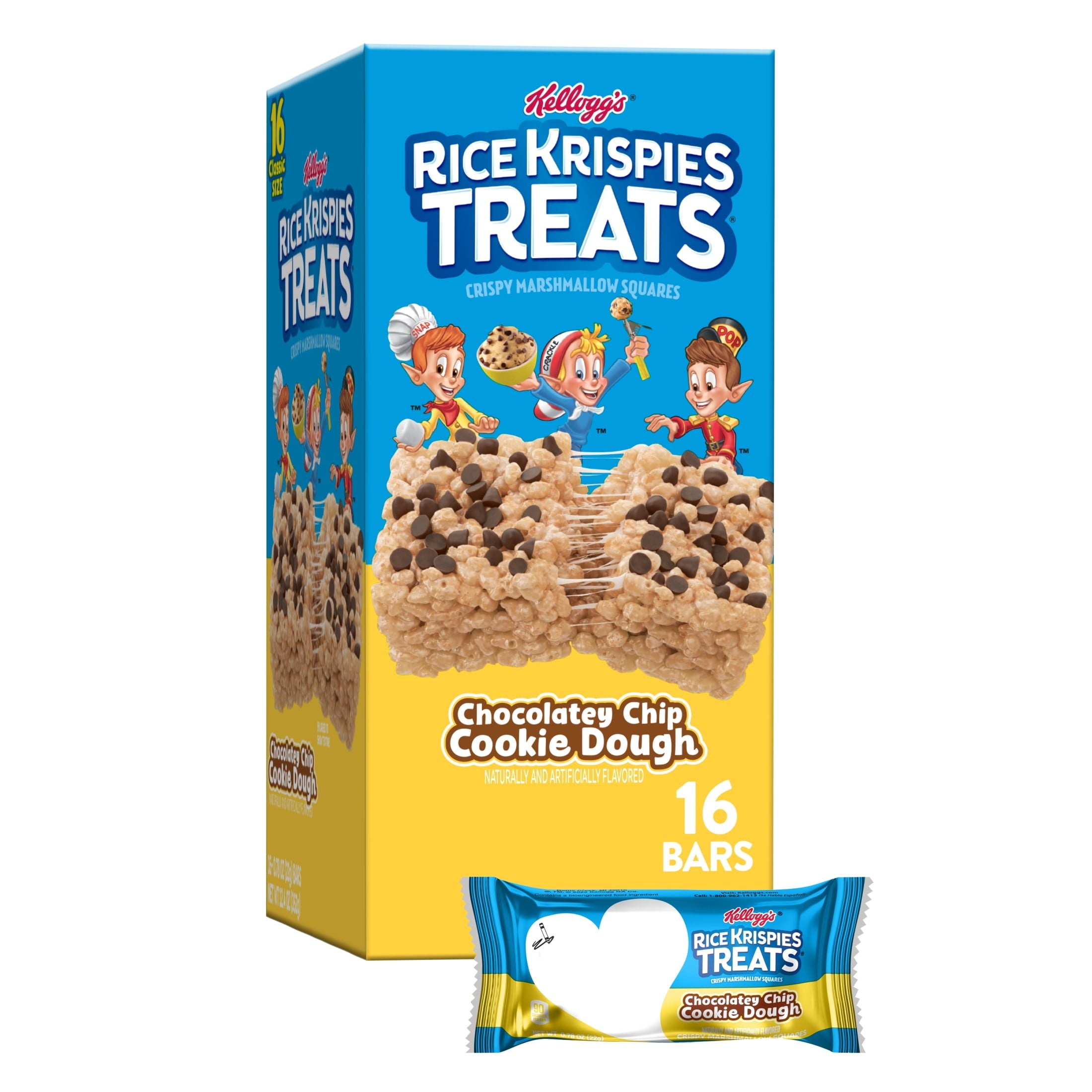 Rice Krispies Treats Chocolatey Chip Cookie Dough Chewy Marshmallow Snack Bars Ready-to-Eat