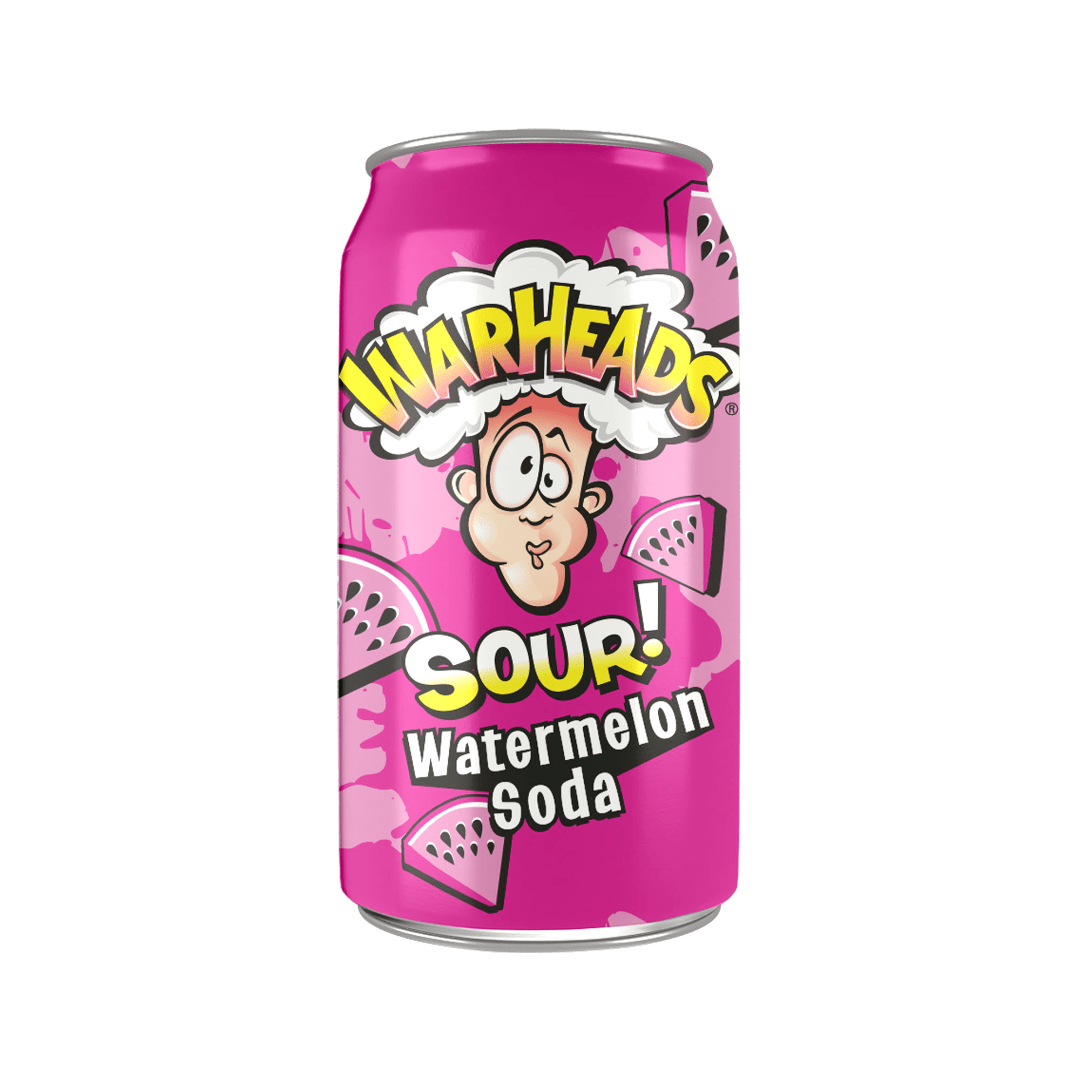 Warheads Sour Soda Watermelon Cans