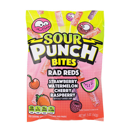 Sour punch bites red rads